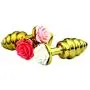 O-GAME Stainless Steel Amal Plug Rose Flower Decor Massage Male Female Erotic Toys O-GAME Stainless Steel Amal Plug Rose Flower Decor Massage Male Female Erotic Toys