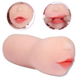 Male Masturbators Sex Toys, iMiMi 3D Realistic Vagina and Mouth Masturbator with Teeth and Tongue Masturbation Cup