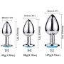 Runyu 3Pcs Anal Plug Stainless Steel Booty Beads Jewelled Anal Butt Plug Sex Toys Products for Men Couples Lightblue