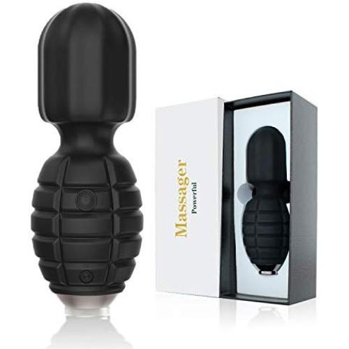 Mini Wand Massager with 10 Speeds Modes,Wireless Small Wand Massager for Neck Back Shoulder (Black)