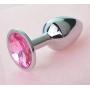 Hmxpls Pink Jeweled Beginners Butt Plug Sex Love Games Personal Massager for Women Men Couples Lover, 0.3 Ounce