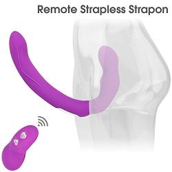 Exciting Strapless Strapon Wireless Lesbian Double Penetration Remote tremble-Massager Happy Toys for Woman Toys for allurings Alluring Shop,Model A