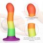 G-Spot Dildo Realistic Silicone Anal Sex Toy for Beginners with Strong Suction Cup Base for Hands-free Play, UTIMI 7 Inch Rainbow Dick Fake Penis for Vaginal and Anal Prostate Play