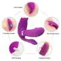 Electric 3 Sucking 8 Vibration G Spotter Clitorial Toy for Women Silicone Portable Waterproof Body Massger - Purple