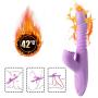 G Spot Vibrator, Fencos USB Charge Vibrating Stimulator Dildo Silicone Waterproof Hand-held Vibrating for Women 360 Degree Dual Motors Sex-Toys, Purple