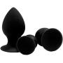 Silicone Anal Sex Toy,Unisex Anal Trainer Kit Butt Plug Set (Three-Piece Suit) (Black)