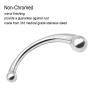YiFeng Stainless Steel Curved Dual Ended Dildo, G-spot P-spot Stimulator for Anal Play Prostate Massage (Metal Silver)