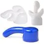 Massager Attachments, Massager Accessories Accessory Attachment Silicone- Three Different Styles (Blue+2 White) Massager Attachments, Massager Accessories Accessory Attachment Silicone- Three Different Styles (Blue+2 White)
