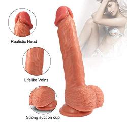 Adult Waterproof Vibratoir with Warming Function Massager 8.43 Inch Lifelike Feel Dilldo Toy