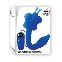 Evolved Novelties Adam and Eve Bendable Butterfly Silicone Vibe Blue Waterproof, 7 Inch