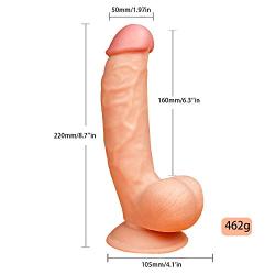 ALICIAF 8.7in Huge Size Lifelike Silicone Soft Ďîldɔ Waterproof Realistic Soft-Dîldɔ Sexy Toy with Strong Suction Cup for Women Couples #MD-QYM053 Womens Tops