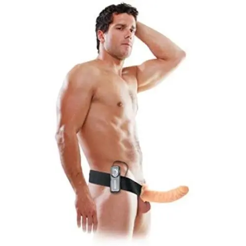 Fetish Fantasy 8 " Vibrating Hollow Strap-On, Flesh
