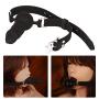 FST Silicone Realistic Dildo Gag with Ball, Adjustable Strap on Mouth Gag for SM (Black)