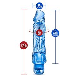 Eden 9" Soft Large Thick Realistic Vibrating Dildo - Multi Speed Powerful Vibrator - Sex Toy for Women - Sex Toy for Adults (Blue) (Blue)