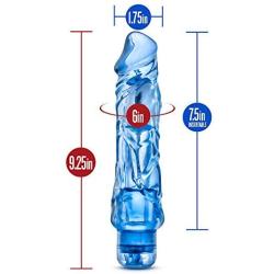 Eden 9" Soft Large Thick Realistic Vibrating Dildo, Multi Speed Powerful Vibrator, Sex Toy for Women, Blue