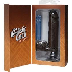 The Vibro Realistic Cock, Black, 8 Inch