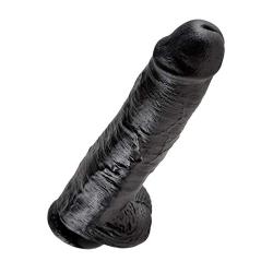 Pipedream King Cock with Balls, Black, 11 Inch