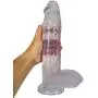 12in Women Double Pleasure Suction Massager - Hand Free Play - Electric Toy for Women (Color : Clear)