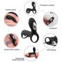 Male Cǒckríngs Powerful Longer Lasting Shake Rooster,Electric Silicone Happy Toys Shock 10 Speeds USB Charged