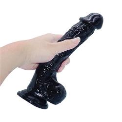 Wushuangyu Realistic Dîldɔ with Suction Cup Ultra Soft for Women Men Couples - Vibrant Toy (Color : Black)