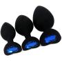 Eastern Delights Anal Sex Trainer 3PCS Kit Heart Silicone Jeweled Butt Plugs (Black)