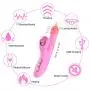 G Spot Clitoral Vibrator, Waterproof Soft Silicone Licking Tongue Vibrating Dildo Oral Massager Vagina Stimulator Sex Toy with Heating Function, Pink G Spot Clitoral Vibrator, Waterproof Soft Silicone Licking Tongue Vibrating Dildo Oral Massager Vagina Stimulator Sex Toy with Heating Function, Pink