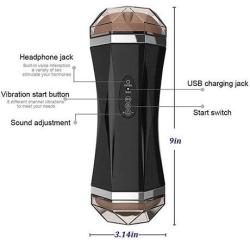 Riliy- Male Exèrcǐsè Training USB Electric Male T-Shirt 2 in 1 Automatic Intelligent Noiseless Voice Mǎssǎgè Toy with Headphone Mode Couple Best Gift