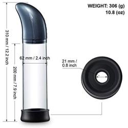 NNUIBY Vacuum Pump Enlargement Extender with 4 Modes of Suction Silicone Cock Ring, USB Rechargeable