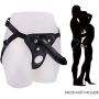 Adjustable Strap On Dildo Harness, Ferch Double Hole Pegging Harness Leather Soft Ring Belt for Male (Black)