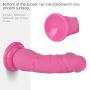 Louviva Realistic Liquid Silicone Dildo, 7" Lifelike Masturbation Sex Toys with Suction Cup for Women (Pink)