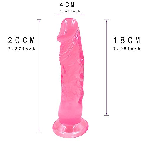 InvincibleFun Ergonomic Slim 7.87 Inch Soft Vibrant Toy with Suction Cup Base Easy to Clean Great for Beginners Unisex Magic (Color : Pink)