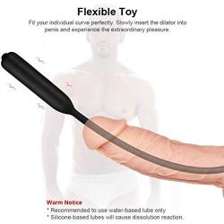 HTWANJU Silicone Vibrating Pennis Pluges Uiethral Vibratoor Male Therapeutic Massage Sounds Cˉatheter Dilators