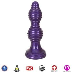 Curve Novelties The Queen Ribbed Anal Plug, Purple