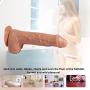 Magic Wand 7 Inch Lifelike Ladies Remote Control Vibration Toy Large Size Waterproof Design Easy to Clean Casual Massage Bedding (Color : Brown)