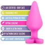 Play with Me - Naughty Candy Heart - Be Mine - Smooth Satin Finish Heart Shaped Bottom Anal Butt Plug - Platinum Silicone - Sex Toy for Men and Women (Pink)