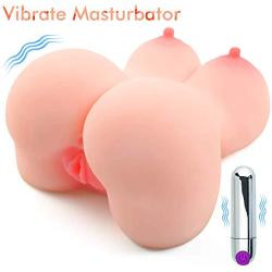 Male Masturbator for Men-LONOVE 3D Realistic Sex Doll,Silicone Stroker Sex Toy with Vagina/Pussy Anus Tunnels,As Gift Bullet Vibrator for Men Maximum Pleasure Relaxing Tool