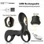 OUYAWEI Time Delay Vibrating Cock Ring with Massager Brush Silicone Sex Toy Black OUYAWEI Time Delay Vibrating Cock Ring with Massager Brush Silicone Sex Toy Black