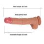 Xise Hyper Realistic 10.7" Dildo Dual Density Liquid Silicone Bendable Penis, Sex Toy Premium Cock for Female Masturbation with Strong Suction Cup Base (Flesh 10.7 inch)