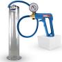 LeLuv Maxi Penis Pump Premium Blue Hose Plus Gauge with 12 inch x 2.25 inch Wide Flange Cylinder