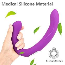 UXBCR Hands Free Silicone Pleasure Toy Vibrating Silicone Strapless Strap On for Women Couple Lesbian Relax Massage Wand