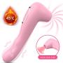 Wireless Soft 12 Frequency Dual Motor Cordless Silent USB Recharging Waterproof Suc-King Vǐbrǎtǒr Can Bending at Any Angle forwomen Suction Massage Pink