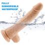 Vibrating Realistic Dildo with 10 Combination Modes, Body Safe, Waterproof Liquid Silicone Penis Vibrator with Suction Cup for Women or Men Sex Toys.