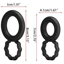 W-HELLO 2pcs Silicone Massager Ring Erection Enlarger Enhancer Rings Toys for Men Couples