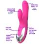 Ultra-Quiet Rabbit Rotating Vibrator Rechargeable Sex Toy Dildo Massager