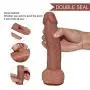 Shuajnba Kil 18cm Lifelike Artifical Flexible Dildo with Suction Cup for Woman Silica Gel Massaging Rod Sunglasses Jeans Handheld Personal Body Massager Waterproof (Color : Brown)
