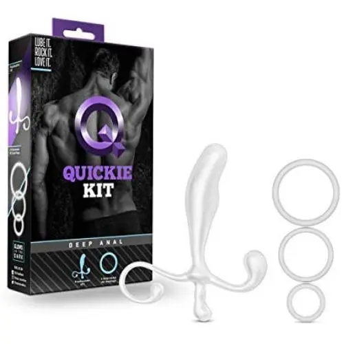 Blush Quickie Kit Prostate Massager Anal Sex Toy with Cock Rings, Glow in The Dark, Sex Toy for Guys, Sex Toy for Men Blush Quickie Kit Prostate Massager Anal Sex Toy with Cock Rings, Glow in The Dark, Sex Toy for Guys, Sex Toy for Men