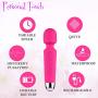 Wand Massager Cordless Vibrating Personal Back Neck Massage | Handheld Mini Body Massagers for Women | Waterproof | Muscle Electric Vibrating Masagers for Female | Small | Wireless | Pink