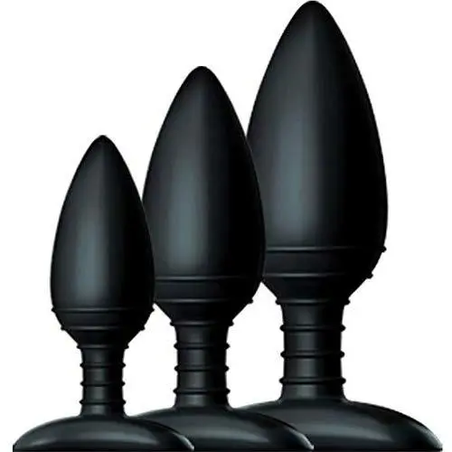Nexus Butt Plug Trio Kit - 3 Super Smooth- Ridged - Silicone - Unisex - Black Nexus Butt Plug Trio Kit - 3 Super Smooth- Ridged - Silicone - Unisex - Black