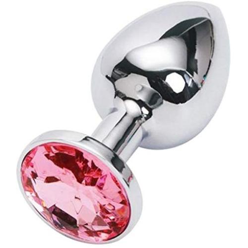 Aexge Fetish Deluxe Large-sized Anal Plug Sex Love Games Bdsms Toys Super Quality Stainless Steel Ass Plugs Jewelry Kinkys Personal Massager for Women Lover Good Valentine S /Birthday Gift (Pink)