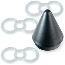 LeLuv Cock Rings Eyro Clear Silicone Bundle with Easyop 2.25 inch Loader Cone .5 inch Unstretched Diameter 3 Pack